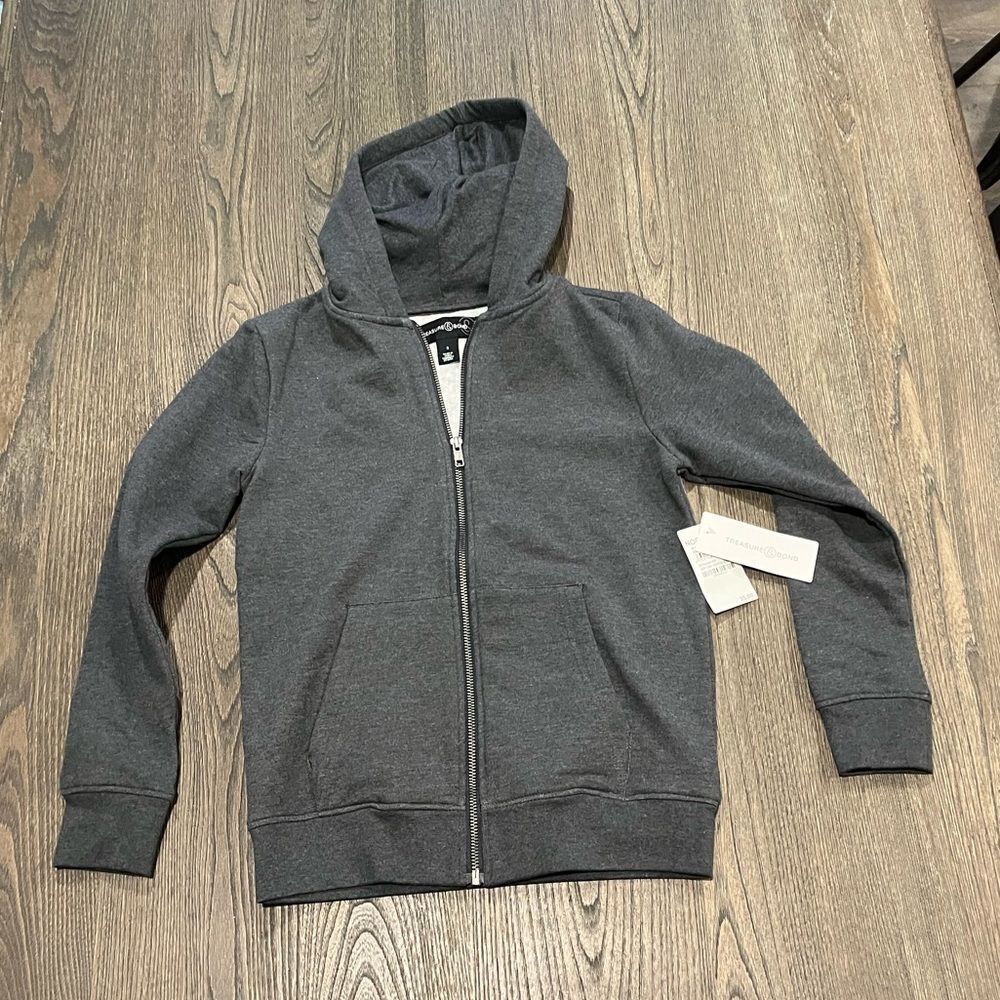 NWT Treasure & Bond Dark Gray Full Zip Hoodie Size S